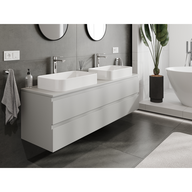 Mexen Orio meuble de salle de bain sous lavabo 160 cm, 2 tiroirs, gris mat - 91A10-16047-2-BFF62