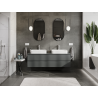 Mexen Orio 160 cm bathroom cabinet, 2 drawers, matte graphite - 91A10-16047-2-BFF66