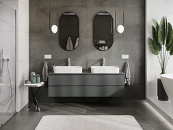 Mexen Orio mobile da bagno sotto lavabo 160 cm, 2 cassetti, grafite opaco - 91A10-16047-2-BFF66