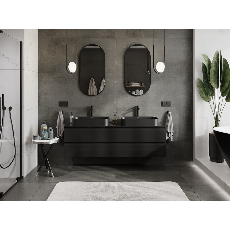 Mexen Orio ντουλάπι μπάνιου κάτω από τη λεκάνη 160 cm, 2 συρτάρια, μαύρο