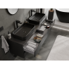 Mexen Orio mueble de baño bajo lavamanos 160 cm, 2 cajones, negro mate - 91A10-16047-2-BFF71