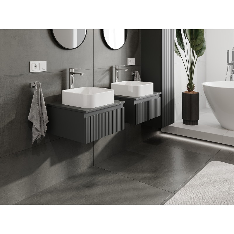 Mexen Rivel vannitoakapp 50 cm, 1 sahtel, sooniline, matt grafiit - 91A20-05023-1-BF66