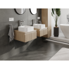 Mexen Rivel bathroom cabinet under-sink 50 cm, 1 drawer, fluted, oak - 91A20-05023-1-BF81