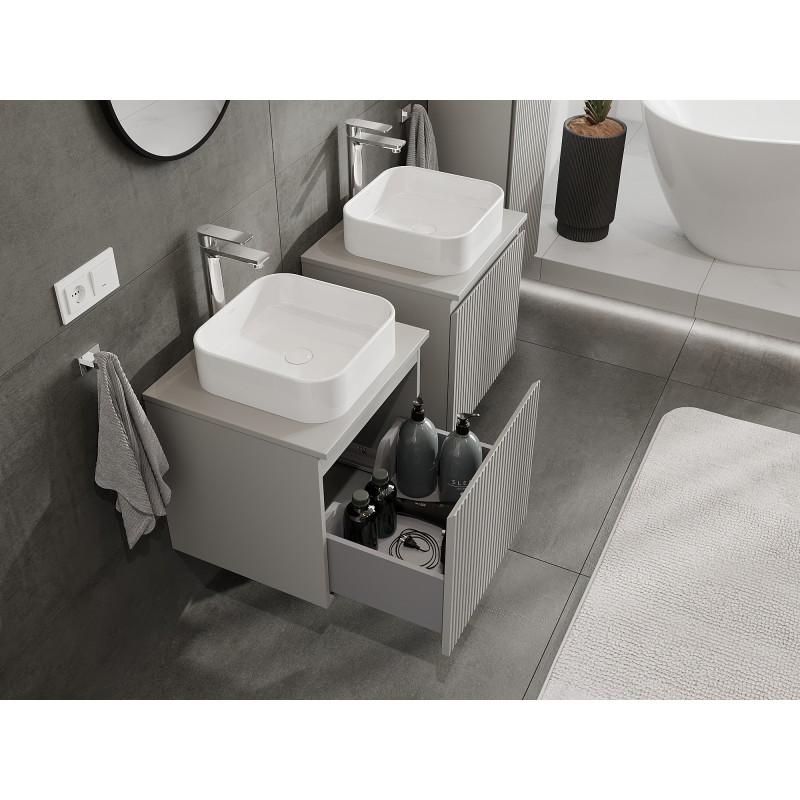Mexen Rivel vannitoa tualettkap 50 cm, 1 sahtel, soonitud, hall matt - 91A20-05047-1-BF62
