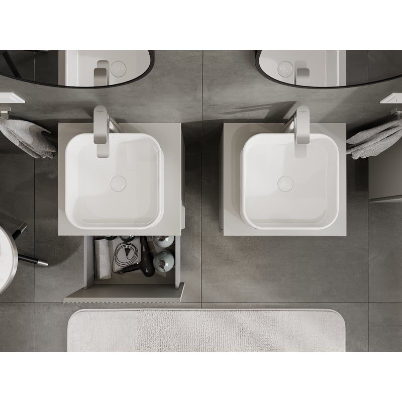 Mexen Rivel vannitoa tualettkap 50 cm, 1 sahtel, soonitud, hall matt - 91A20-05047-1-BF62