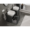 Mexen Rivel 50 cm Bathroom Cabinet, 1 Drawer, Fluted, Matte Graphite - 91A20-05047-1-BF66