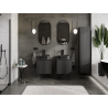 Mexen Rivel bathroom cabinet under washbasin 50 cm, 1 drawer, grooved, black matt - 91A20-05047-1-BF71