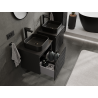 Mexen Rivel bathroom cabinet under washbasin 50 cm, 1 drawer, grooved, black matt - 91A20-05047-1-BF71