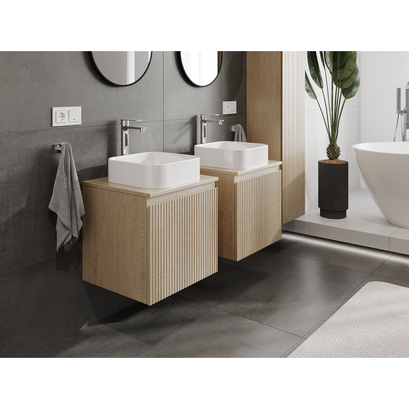 Mexen Rivel ντουλάπι μπάνιου κάτω από τον νιπτήρα 50 cm, 1 συρτάρι, ραβδωτό,