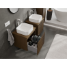 Mexen Rivel bathroom cabinet under sink 50 cm, 1 drawer, ribbed, walnut - 91A20-05047-1-BF86