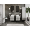 Mexen Rivel bathroom cabinet for washbasin 50 cm, 2 drawers, grooved, grey matte - 91A20-05047-2-BFF62