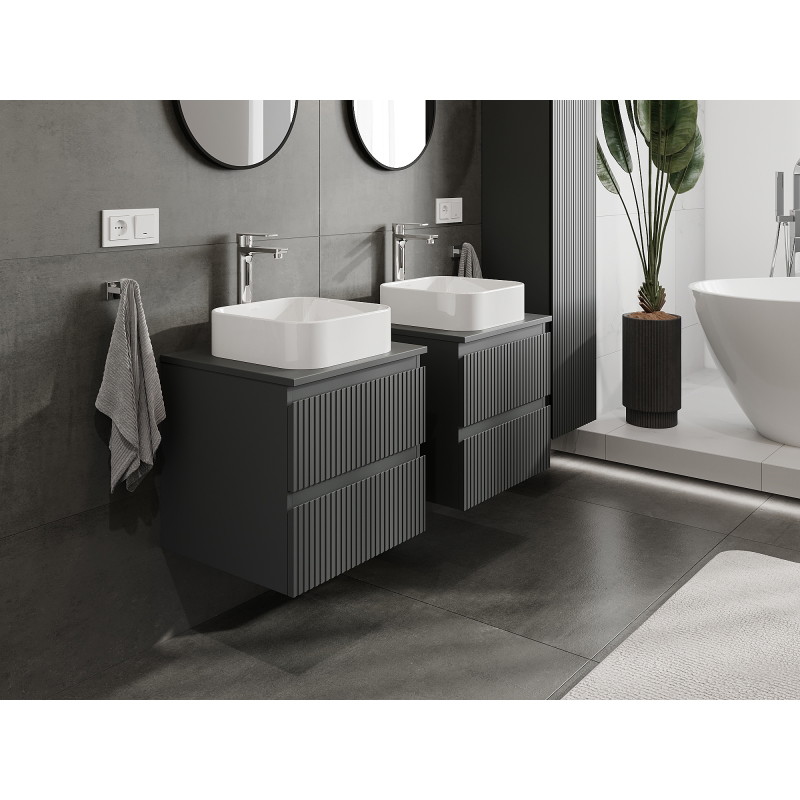 Mexen Rivel vannitoa kapp valamualune 50 cm, 2 sahtlit, sooniline, matt grafiit - 91A20-05047-2-BFF66