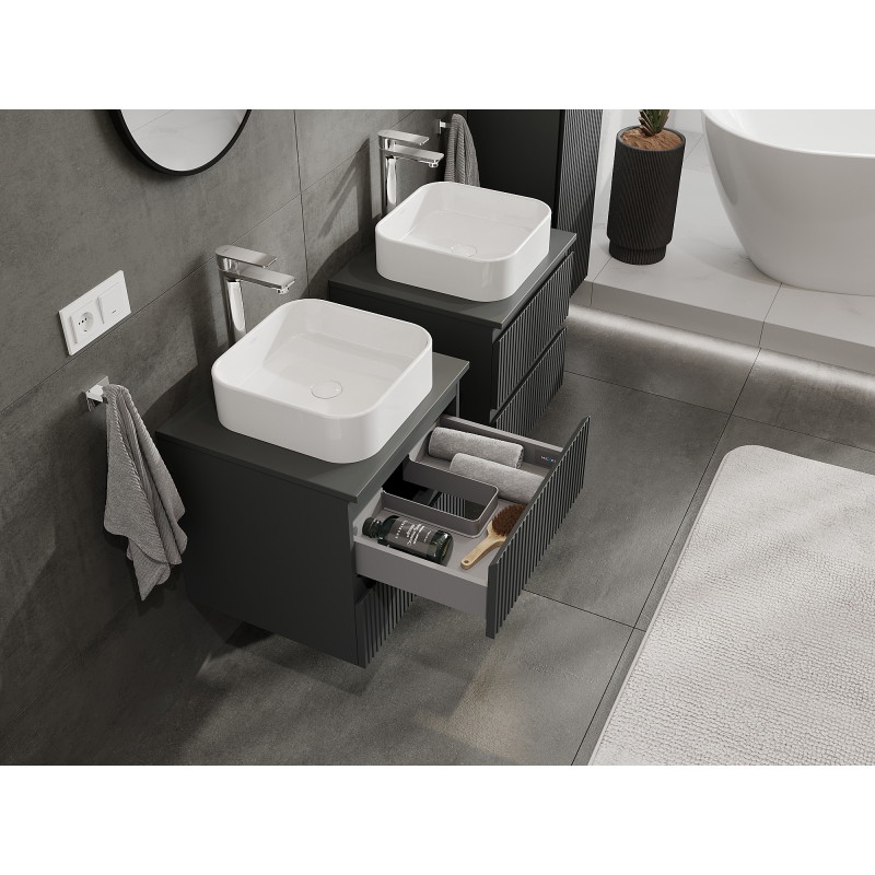 Mexen Rivel vannitoa kapp valamualune 50 cm, 2 sahtlit, sooniline, matt grafiit - 91A20-05047-2-BFF66