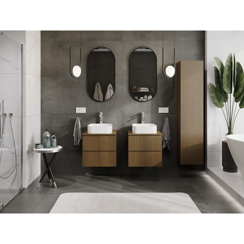 Mexen Rivel ντουλάπι μπάνιου κάτω από νιπτήρα 50 cm, 2 συρτάρια, με ραβδωτή