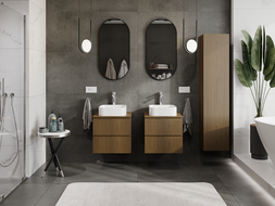 Mexen Rivel mobile da bagno sotto lavabo 50 cm, 2 cassetti, scanalato, noce - 91A20-05047-2-BFF86