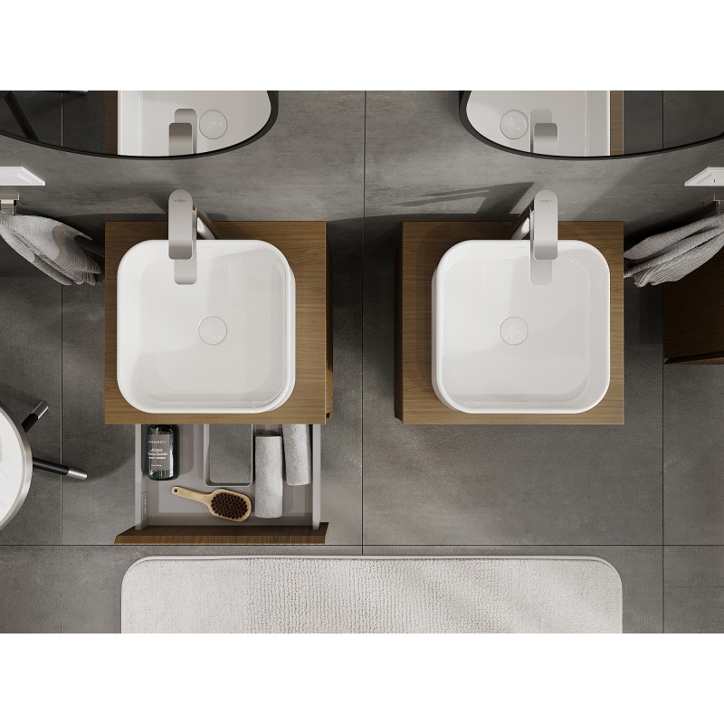 Mexen Rivel vannitoakapp 50 cm, 2 sahtlit, sooniline, pähkel - 91A20-05047-2-BFF86