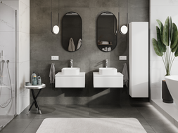 Mexen Rivel meuble de salle de bains sous-vasque 60 cm, 1 tiroir, rainuré, blanc mat - 91A20-06023-1-BF01