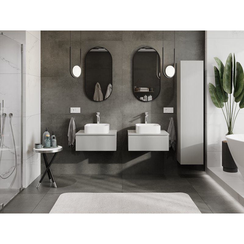 Mexen Rivel ντουλάπι μπάνιου κάτω από νιπτήρα 60 cm, 1 συρτάρι, αυλακωμένο, ματ