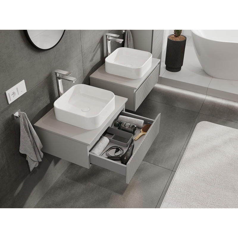Mexen Rivel vannitoakapp valamu alune 60 cm, 1 sahtel, sooniline, hall matt - 91A20-06023-1-BF62
