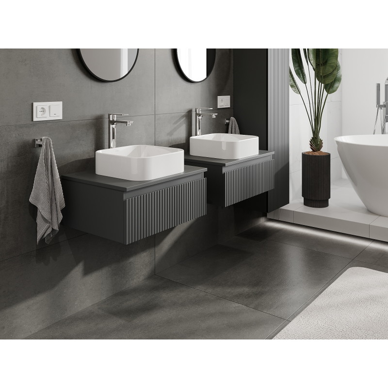 Mexen Rivel vannitoakapikomplekt 60 cm, 1 sahtel, sooneline, matt grafiit - 91A20-06023-1-BF66