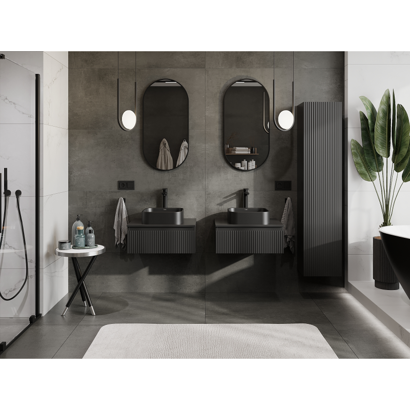 Mexen Rivel ντουλάπι μπάνιου κάτω από τον νιπτήρα 60 εκ., 1 συρτάρι, ραβδωτό,