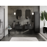 Mexen Rivel bathroom cabinet for washbasin 60 cm, 1 drawer, grooved, black matte - 91A20-06023-1-BF71