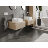 Mexen Rivel bathroom cabinet under sink 60 cm, 1 drawer, grooved, oak - 91A20-06023-1-BF81
