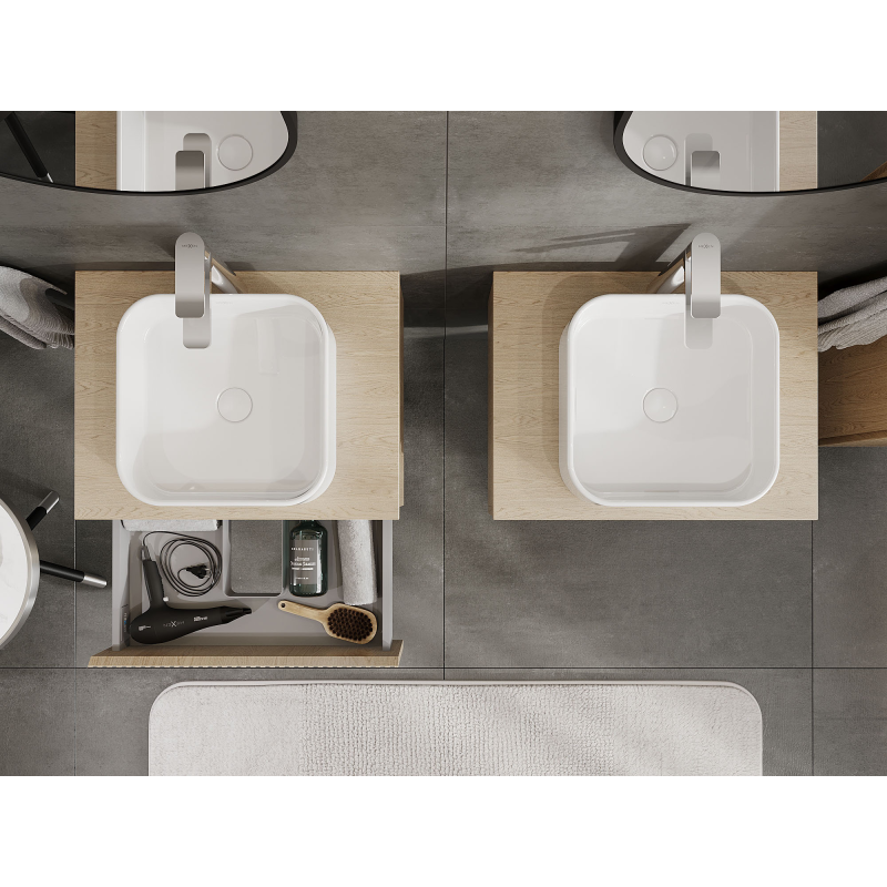 Mexen Rivel kylpyhuonekaappi pesualtaan alle 60 cm, 1 laatikko, uritettu, tammi - 91A20-06023-1-BF81