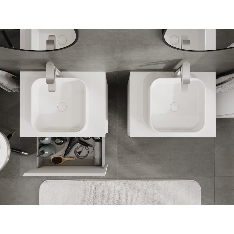 Mexen Rivel vannitoakapp 60 cm, 1 sahtel, rihveldatud, valge matt - 91A20-06047-1-BF01