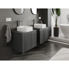 Mexen Rivel 60 cm bathroom cabinet, 1 drawer, fluted, matte graphite - 91A20-06047-1-BF66