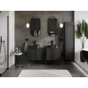 Mexen Rivel bathroom cabinet under sink 60 cm, 1 drawer, grooved, black matte - 91A20-06047-1-BF71