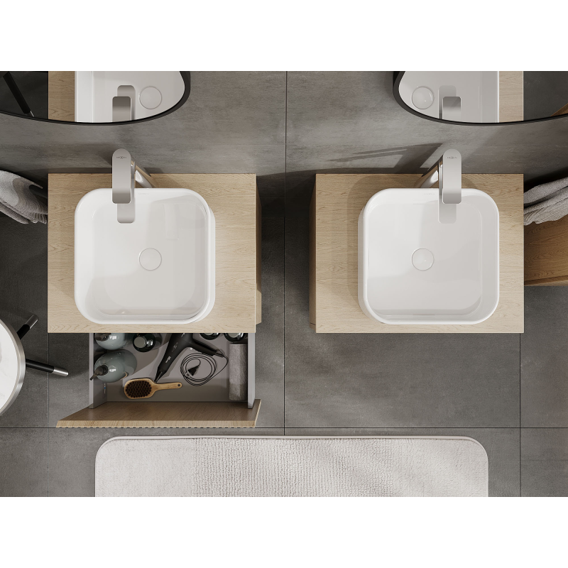 Mexen Rivel ντουλάπι μπάνιου κάτω από τον νιπτήρα 60 εκ., 1 συρτάρι, ραβδωτό,