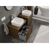 Mexen Rivel mueble de baño para lavabo 60 cm, 1 cajón, ranurado, nogal - 91A20-06047-1-BF86