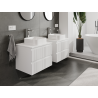 Mexen Rivel bathroom cabinet for under washbasin 60 cm, 2 drawers, grooved, white matt - 91A20-06047-2-BFF01