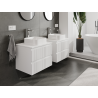 Mexen Rivel mueble de baño bajo lavabo de 60 cm, 2 cajones, acanalado, blanco mate - 91A20-06047-2-BFF01