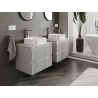 Mexen Rivel 60 cm Under-Sink Bathroom Cabinet, 2 Drawers, Fluted, Matte Grey - 91A20-06047-2-BFF62