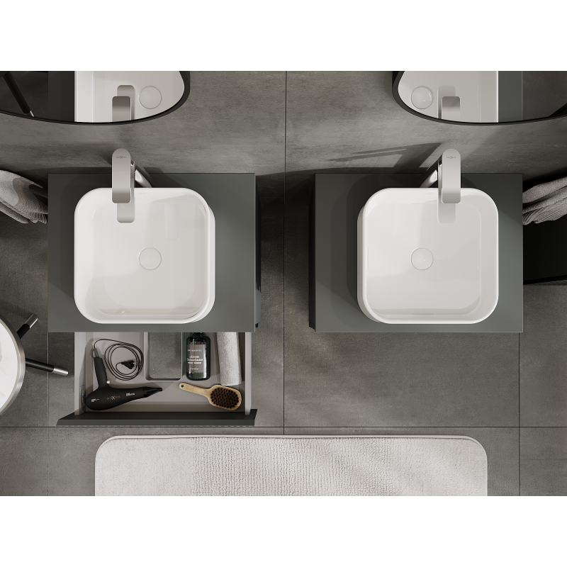 Mexen Rivel ντουλάπι μπάνιου κάτω από νιπτήρα 60 εκ., 2 συρτάρια, αυλακωτό,