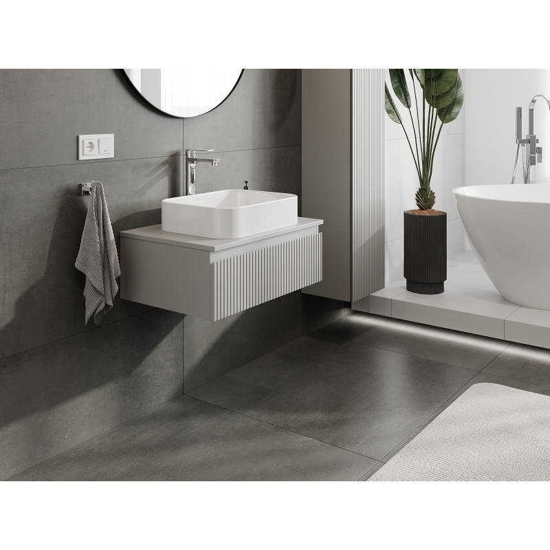 Mexen Rivel vannitoakapp valamu alla 70 cm, 1 sahtel, sooneline, hall matt - 91A20-07023-1-BF62