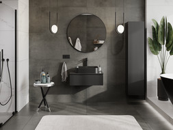 Mexen Rivel meuble de salle de bain sous-vasque 70 cm, 1 tiroir, rainuré, graphite mat - 91A20-07023-1-BF71