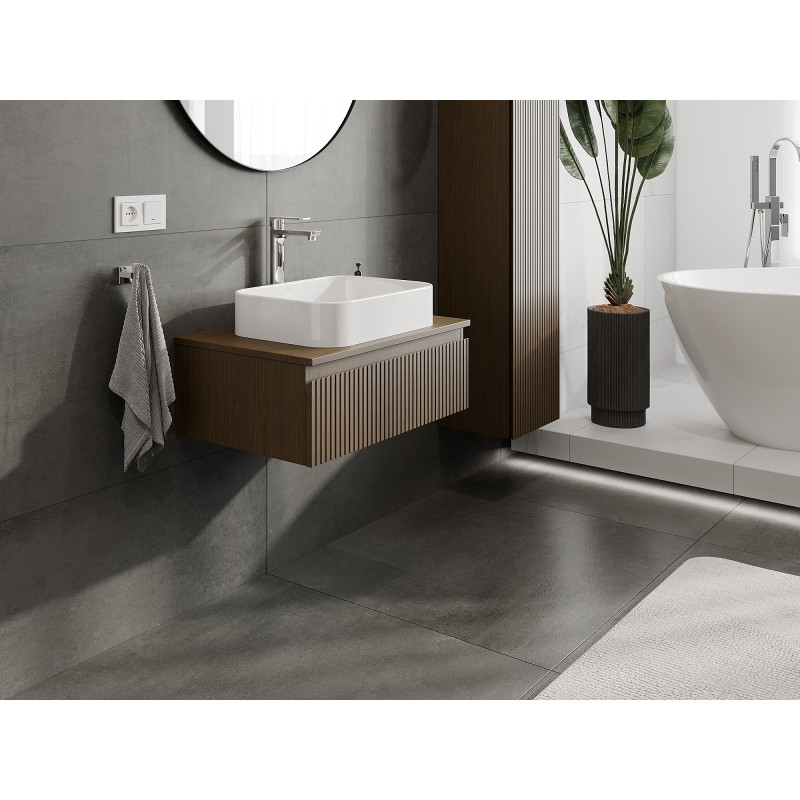 Mexen Rivel ormarić za umivaonik 70 cm, 1 ladica, s uzorkom, orah - 91A20-07023-1-BF86