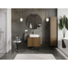 Mexen Rivel bathroom cabinet under sink 70 cm, 1 drawer, fluted, walnut - 91A20-07047-1-BF86