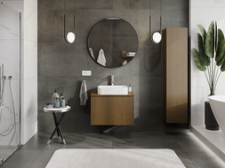 Mexen Rivel meuble de salle de bains sous-vasque 70 cm, 1 tiroir, rainuré, noyer - 91A20-07047-1-BF86