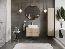 Mexen Rivel mueble de baño bajo lavabo de 70 cm, 2 cajones, ranurado, roble - 91A20-07047-2-BFF81