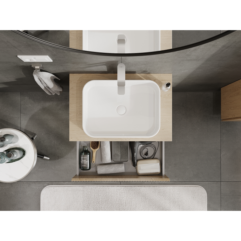 Mexen Rivel mobile bagno sotto lavabo 70 cm, 2 cassetti, scanalato, rovere - 91A20-07047-2-BFF81