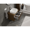 Mexen Rivel bathroom cabinet with basin 70 cm, 2 drawers, grooved, walnut - 91A20-07047-2-BFF86