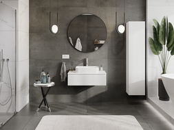 Mexen Rivel meuble de salle de bain sous lavabo 80 cm, 1 tiroir, rainuré, blanc mat - 91A20-08023-1-BF01