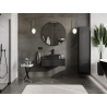 Mexen Rivel bathroom vanity unit 80 cm, 1 drawer, fluted, black matte - 91A20-08023-1-BF71