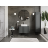 Mexen Rivel bathroom cabinet under sink 80 cm, 1 drawer, grooved, matte graphite - 91A20-08047-1-BF66
