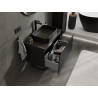 Mexen Rivel mueble de baño bajo lavabo 80 cm, 1 cajón, acanalado, negro mate - 91A20-08047-1-BF71