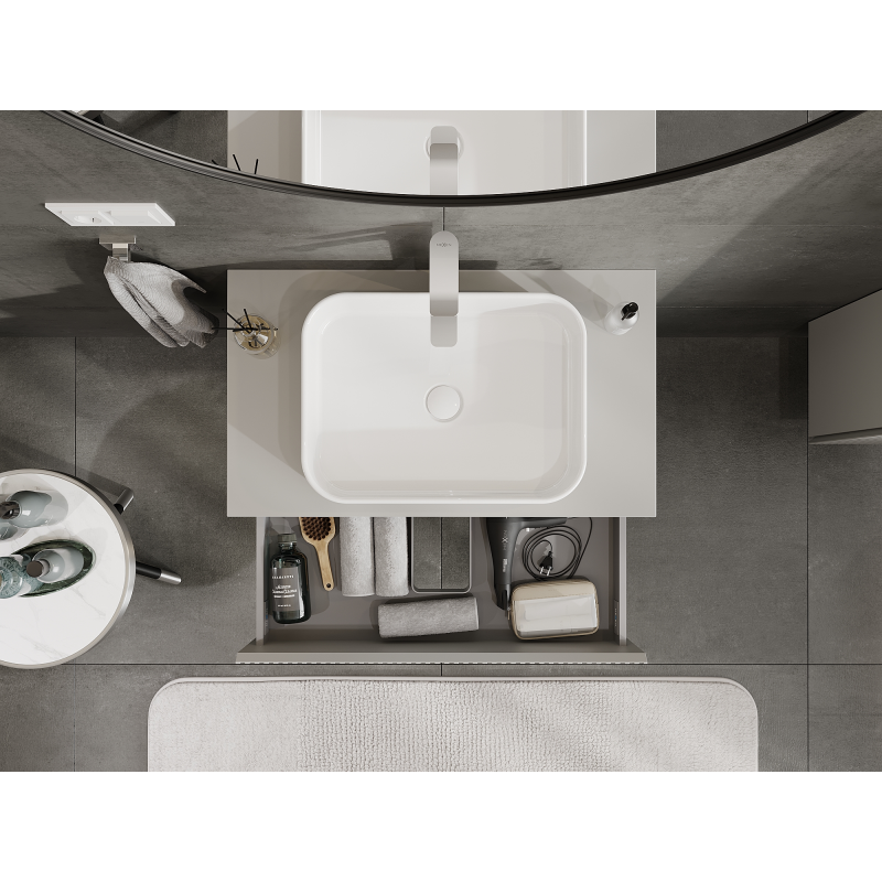 Mexen Rivel mueble de baño para lavabo 80 cm, 2 cajones, acanalado, gris mate - 91A20-08047-2-BFF62